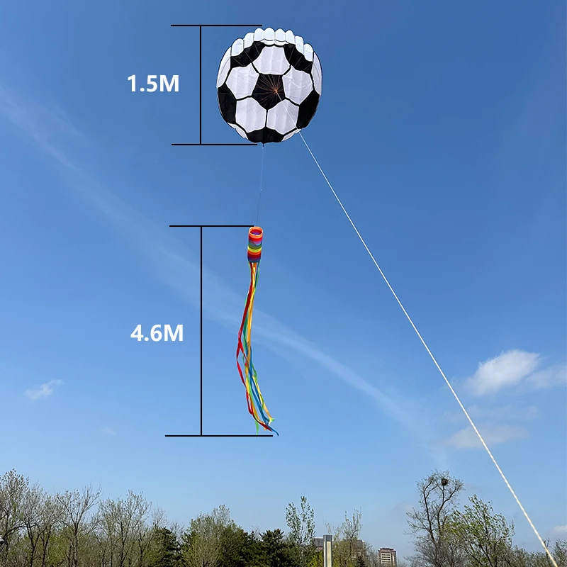 3D 6M Long Floating Tail Football Soft Kite Outdoor Flying on The Beach Professional Kite Easy To Fly Tear Resistant Storage Bag 2