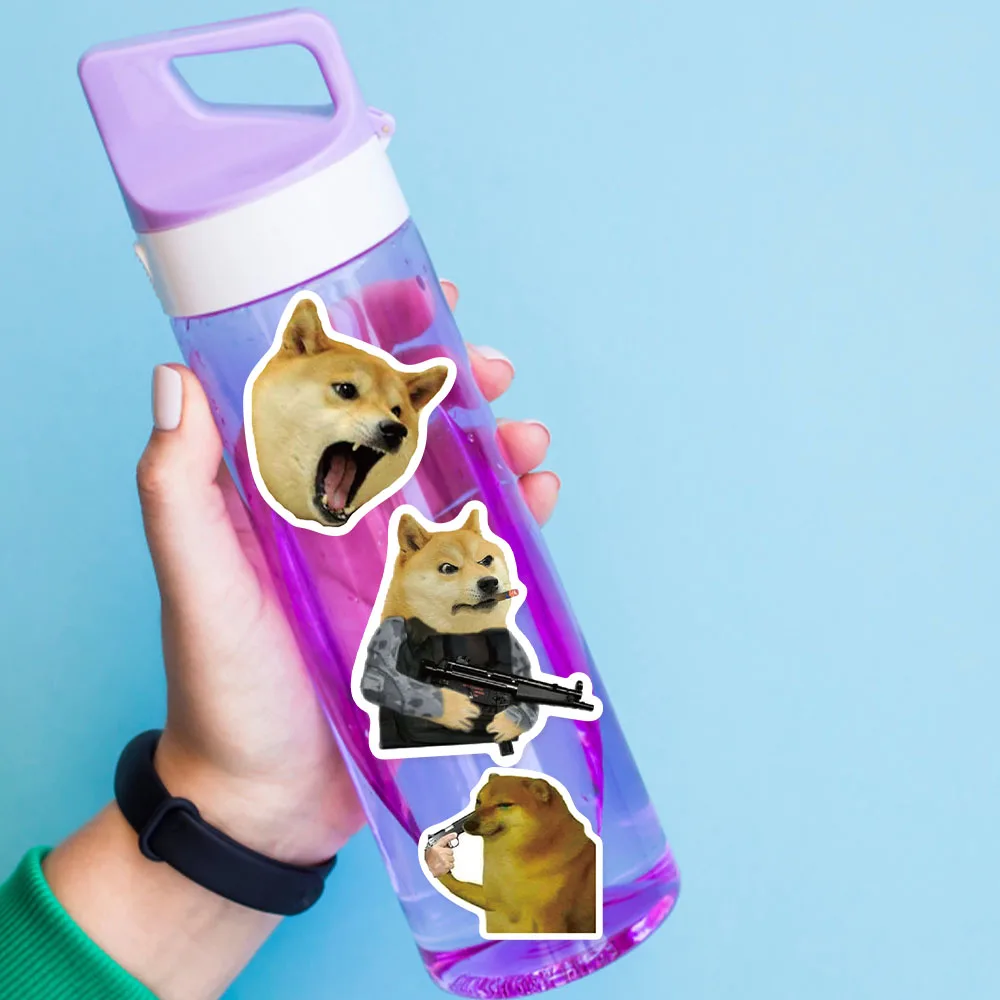 50PCS Doge MEME Funny Stickers Vintage For Hot DIY Kids Notebook Luggage Motorcycle Laptop Refrigerator Decals Graffiti Toys 6