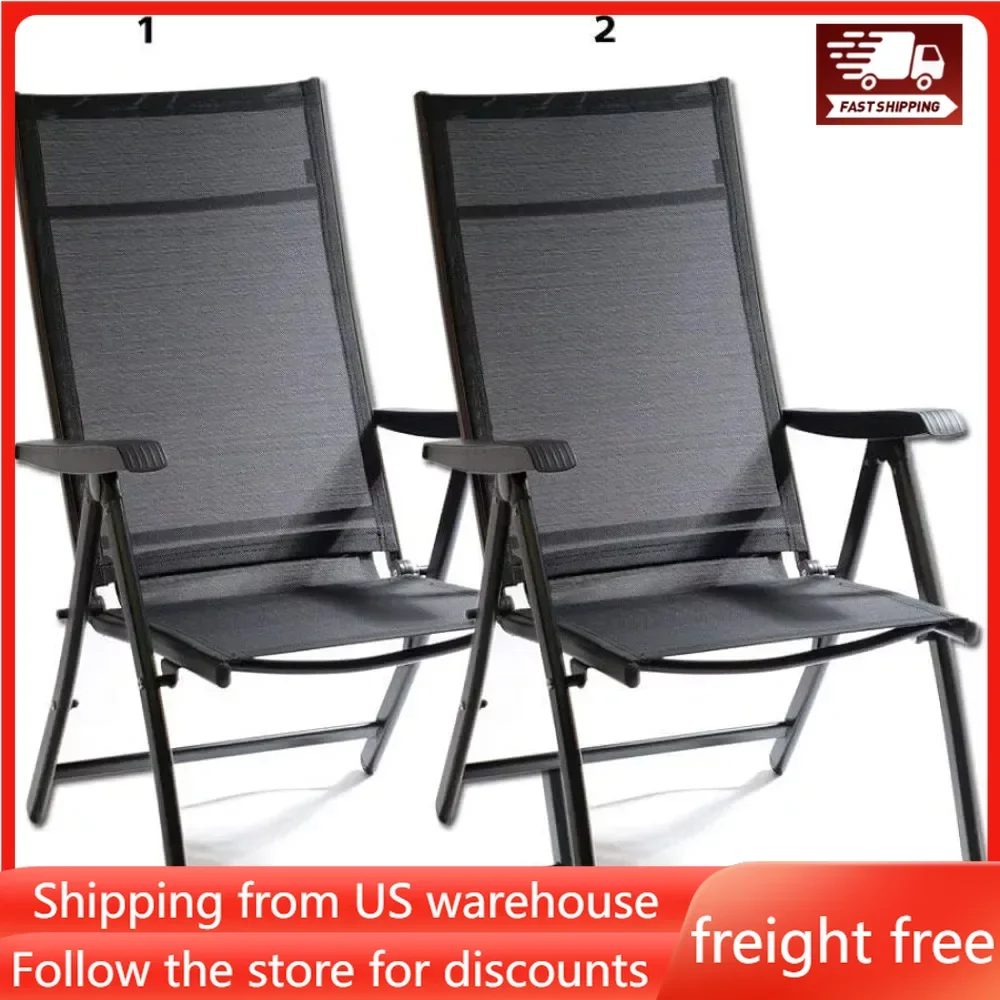 

Heavy Duty Adjustable for 7 Different Angles Folding Arm Chair Indoor Outdoor Garden Deck Pool Camping Beach 400 Lbs Capacity
