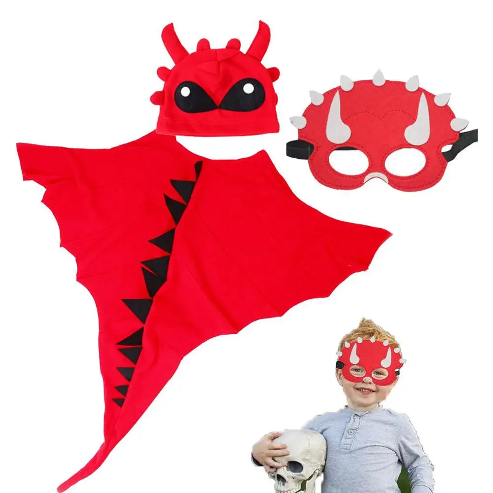 Dragon Costume Kids Dinosaur Costume For Kids Dragon Costume Set Cloak Hat Face Cover For Halloween Dinosaur Dress-up Pretend 27 Dragon Costume Kids Dinosaur Costume For Kids Dragon Costume Set Cloak Hat Face Cover For Halloween Dinosaur Dress-up Pretend