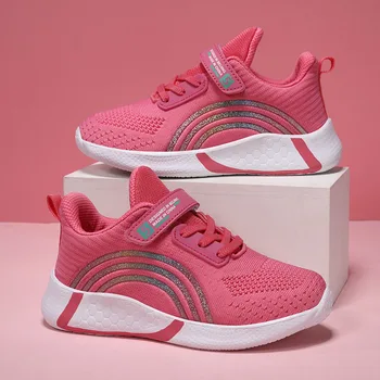 Scarpe da ginnastica rosse di nuovo design per ragazze per bambini Scarpe sportive comode per ragazze con piattaforma di grandi dimensioni 38 Scarpe da ginnastica da corsa per bambini 1