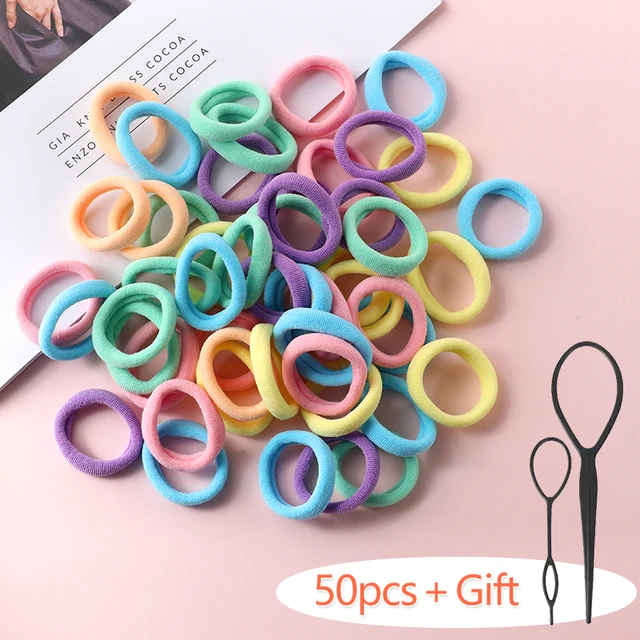 100PCS/Set Girl Hair Ring Children Ponytail Elastic rubber band hair band Hair Accessories girl Headband Scrunchie Headdress Set 100pcs-26
