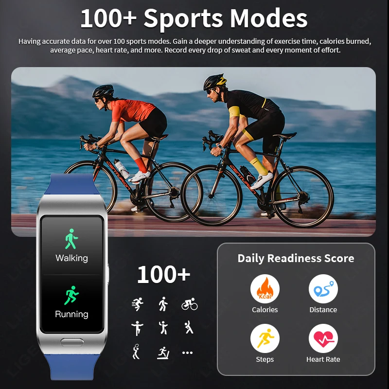 LIGE Smart Watch 2 In 1 TWS Headset 1.57" Men Women GPS Sports Fitness ECG Heart Rate Watches Bluetooth Call Music Smartwatch