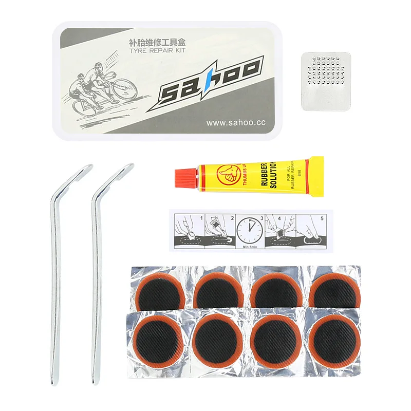 Portable bicycle tool set, outdoor cycling, tire repair repair kit for emergency use