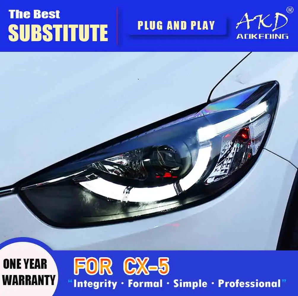 

AKD Head Lamp for Mazda CX-5 LED Headlight 2012-2016 Headlights CX-5 CX5 DRL Turn Signal High Beam Angel Eye Projector Lens