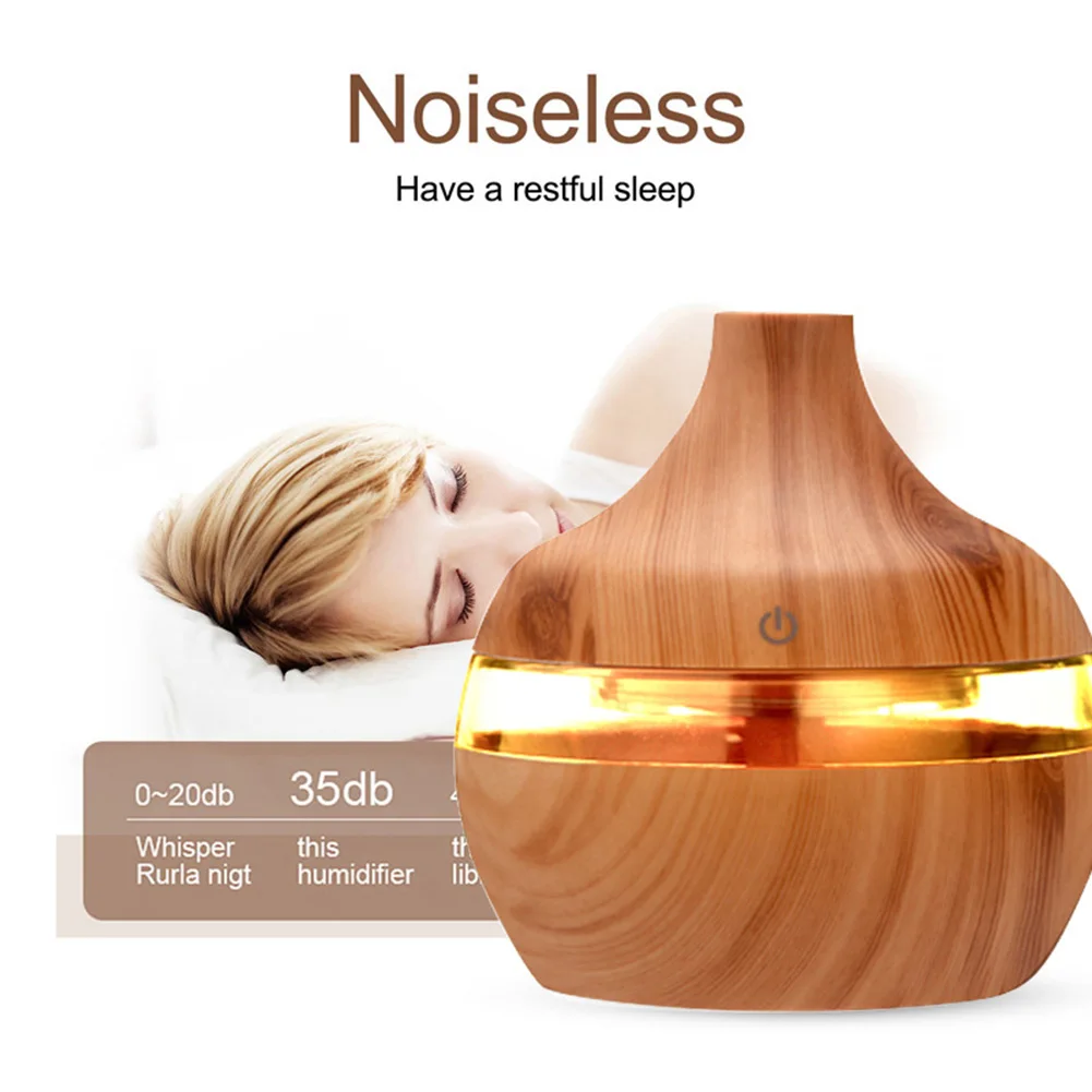 Air Humidifier 300ML Humidifier Home Aromatherapy Diffuser Air Appliance Vaporizer Evaporator Ultrasonic Wood Grain Aromatizer Humidifiers