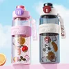 850ml Liter Large Capacity Sports Water Bottle Leak Proof Scald Proof Plastic Cup Drinking Outdoor Travel Portable Fitness Jugs 2