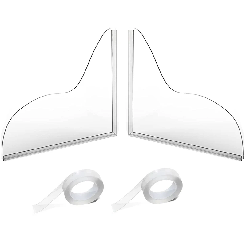 

2Pcs Shower Splash Guard, Transparent Shower Water Guard, Bath Corner Water Splash Guard To Keep Water In Shower CNIM Hot