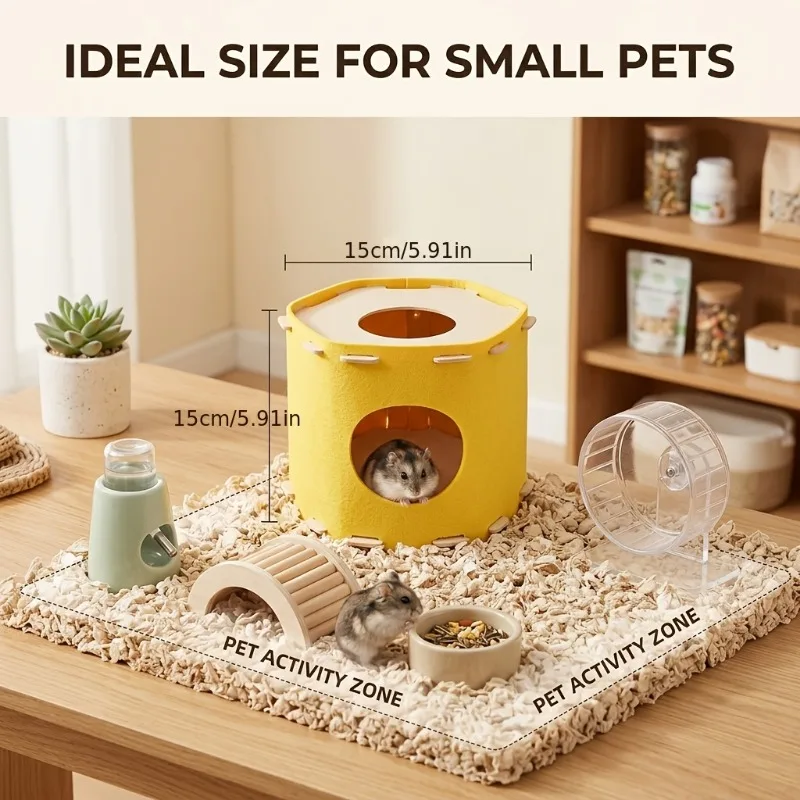Gemütliches Filz-Versteck für Kleintiere – Weiches, warmes Nest für Hamster, Meerschweinchen, Zwergkaninchen und Gleithörnchen – Kleintierbedarf_voghion.com