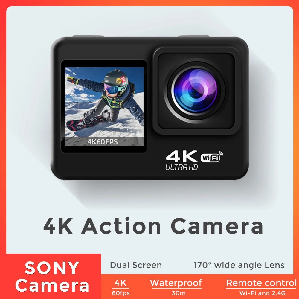 30M Impermeabile Action Camera 4K 60Fps Caschi Moto Fotografia Fotocamere Sportive Security Go Pro Camas Professional