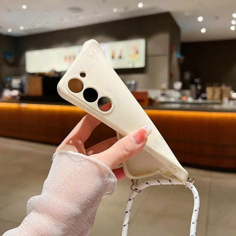 Crossbody Lanyard Soft Case For Samsung Galaxy S23 FE S25 Edge S26 S24 Ultra A17 A57 A37 A55 A56 A16 5G Liquid Silicone Cover — view 5