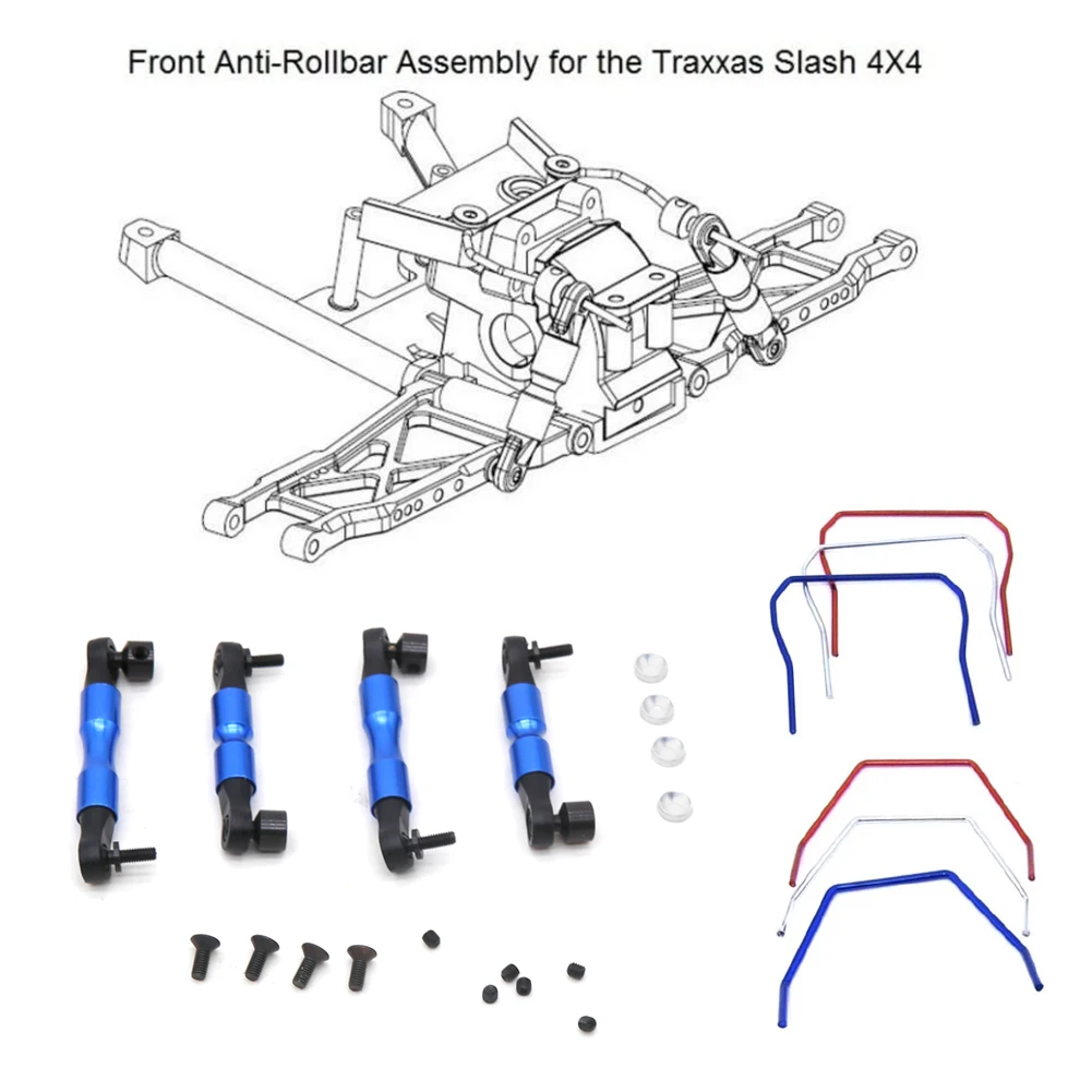 Kit Barres Stabilisatrices Avant/Arrière RC Traxxas Slash Stampede Rustler 1/10