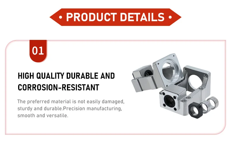 SFU1604/1605/1610 Kugelumlaufspindel mit Mutter 1200–2500 mm + HM12–57/60 Aluminiumguss + BF12-Unterstützung + Kupplung + DSG16H für CNC-Teile – Detail 4
