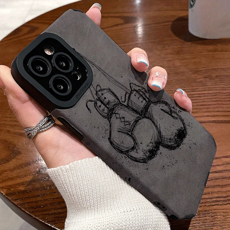 Chic Boxing Gloves Faux Leather Phone Case Bumper Cover