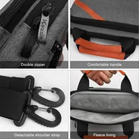 iCozzier 12.9-13.3 inch Laptop Shoulder Bag, Double Pocket  Laptop Sleeve Tablet Case for MacBook Pro 14, iPad Pro 12.9 2018-202 - Image 6