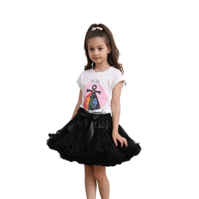 Costume Black Tulle Dance Skirt Half Half Black White Adult Tutu