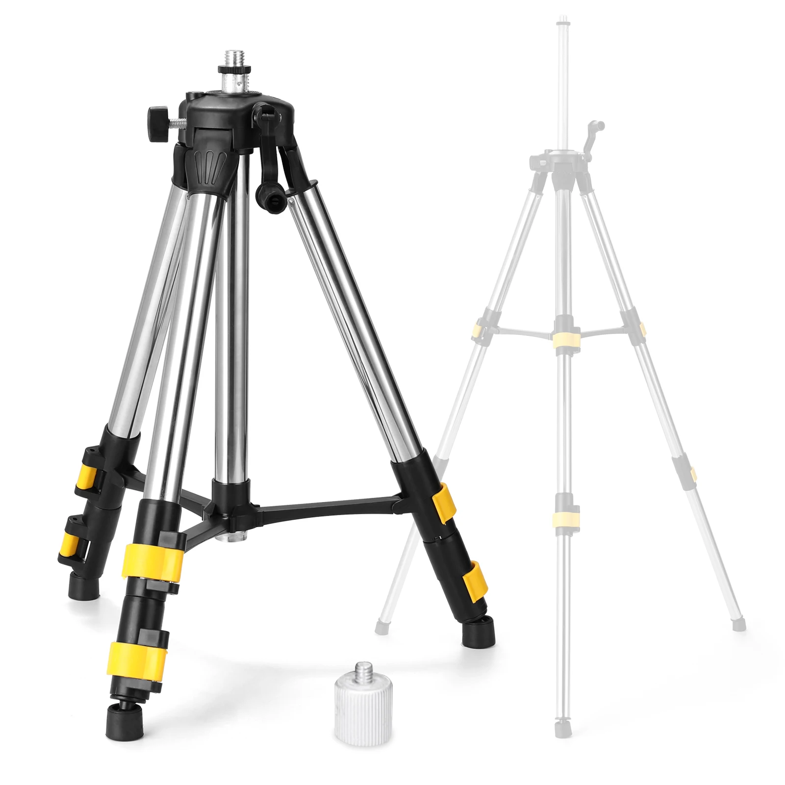 1.2M Three Height Adjustment Stainless Steel Extension Bar Tripod Stand Bubble-