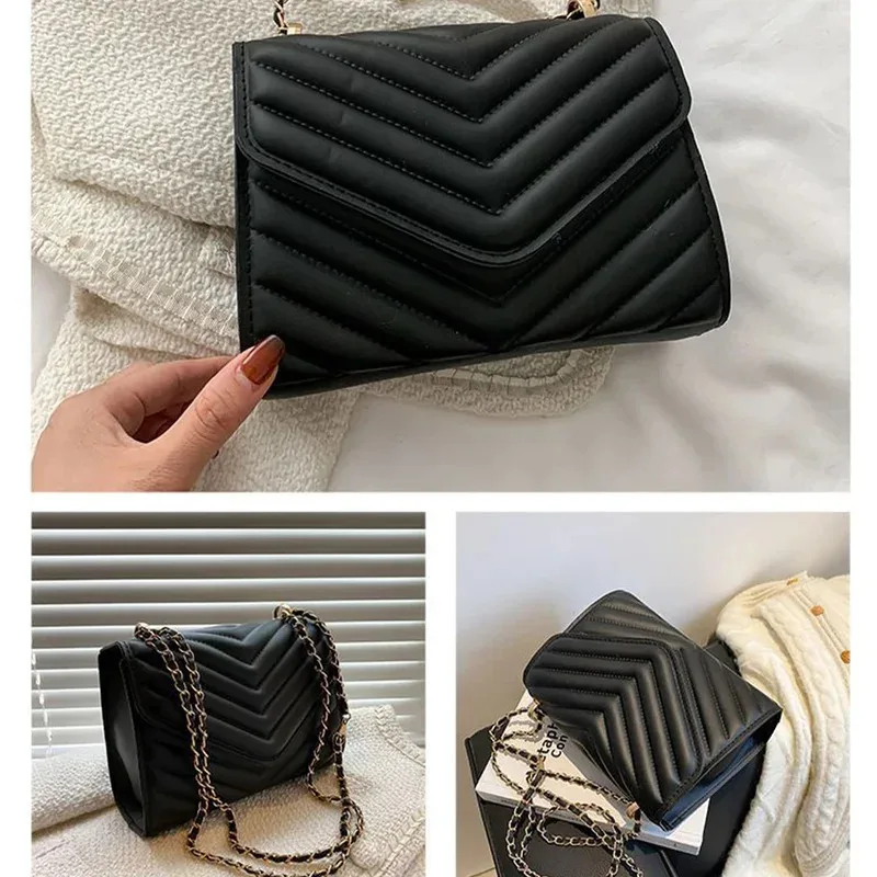 Crossbody Bag Women's fashionable retro single shoulder small square bag simple chain crossbody crossbody bag