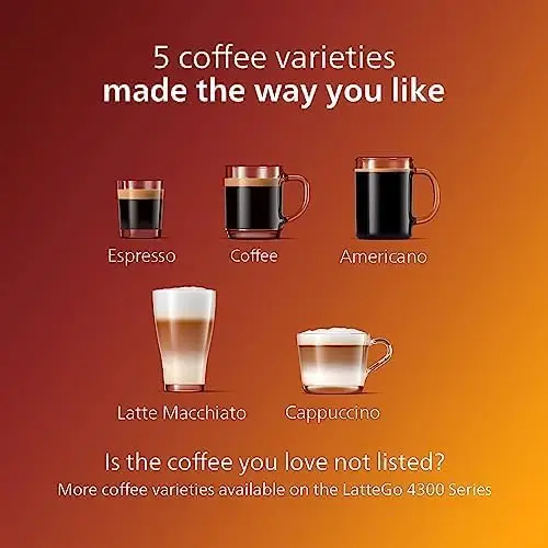Series Fully Automatic Espresso Machine - LatteGo Milk System, 5 Coffee Varieties, Intuitive Touch Display 2