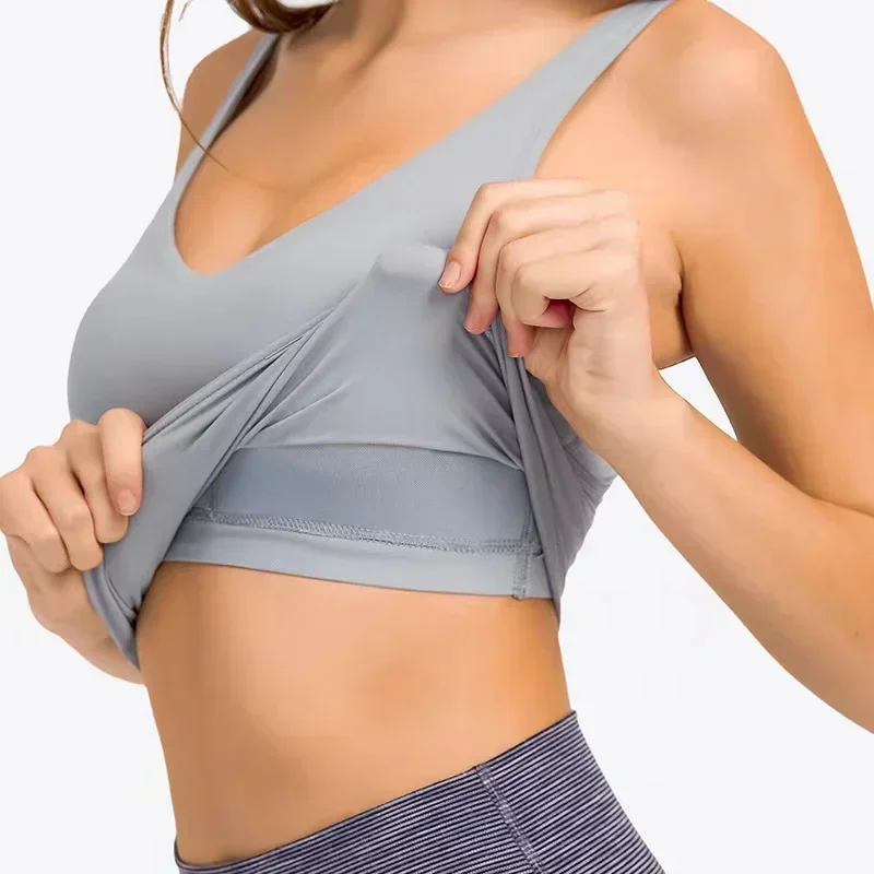 Lemon U-Back Workout Gym Yoga Bras Women Racerback Tank Sexy Sports Sleeveless Shirt Loose Athletic Tops