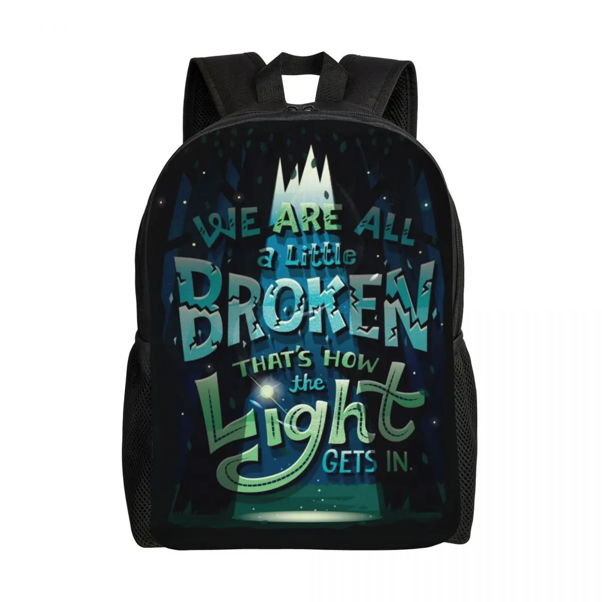 

We Are All Broken Backpack for Women Men School College Student Bookbag Fits 15 Inch Laptop Inspirational Quote Gift Bags