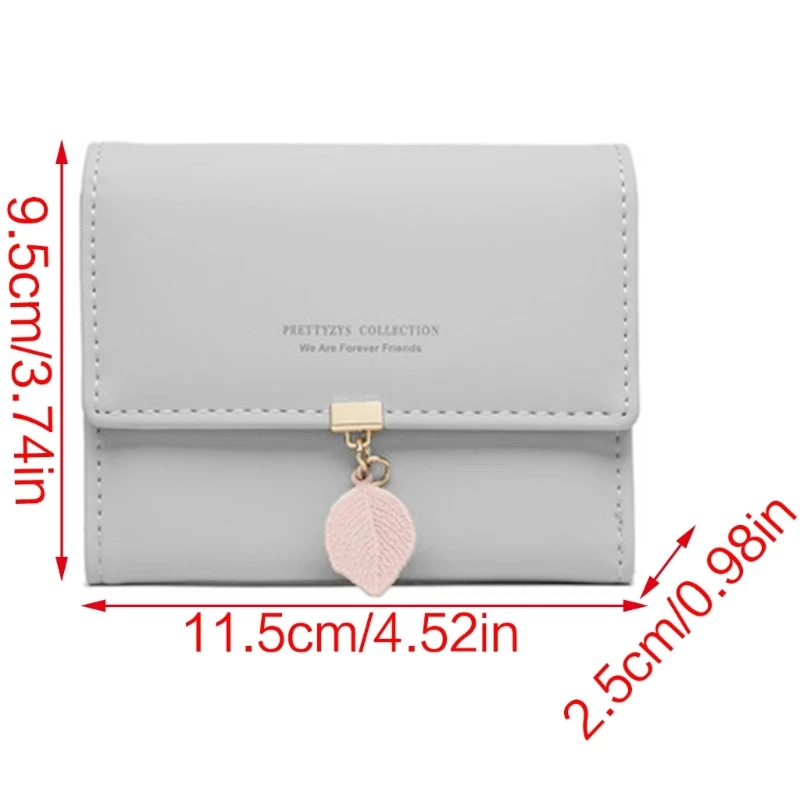 Trifold PU Wallet Card Cash Holder Multi Slot Purse for Girl Clutch Bag