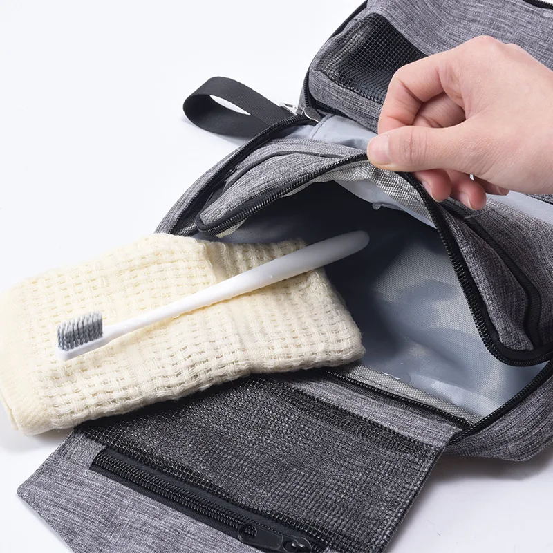 Mens Travel Bathroom Hanging Toiletry Bag Canvas Dopp Kit Necessaries Bag Shaving Shower Women Beauty Cosmetic Makeup Organizer 5