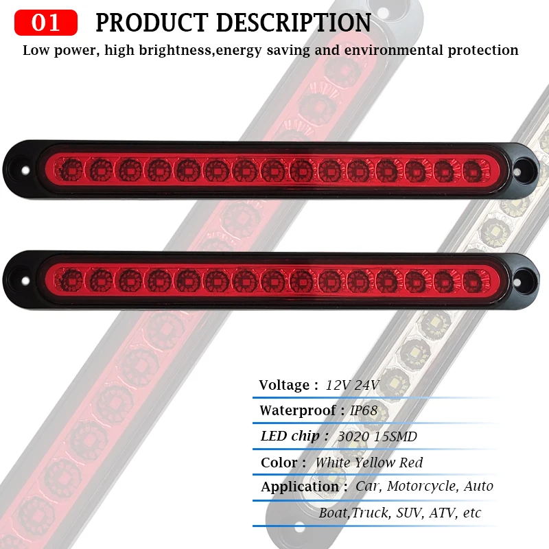 Universal 12V 24V LED Tail Lights for Scania Trailer Truck Lorry Pickup 2PCS