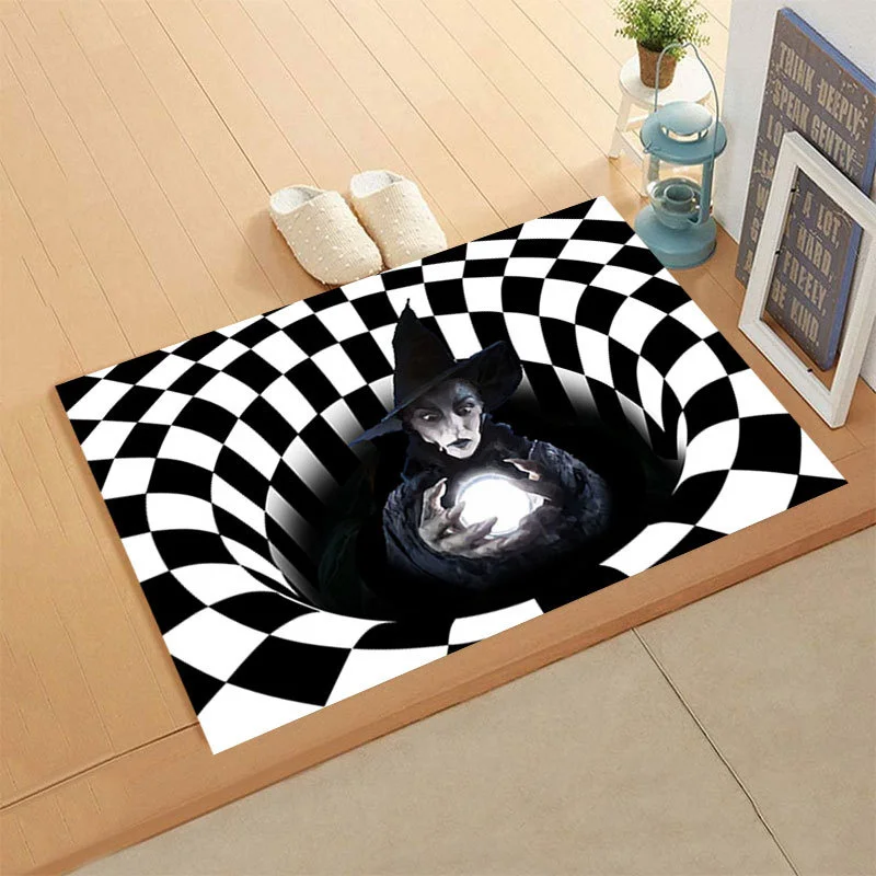 Festive 3D Illusion Funny Prank Pattern Kitchen Mat Halloween Door