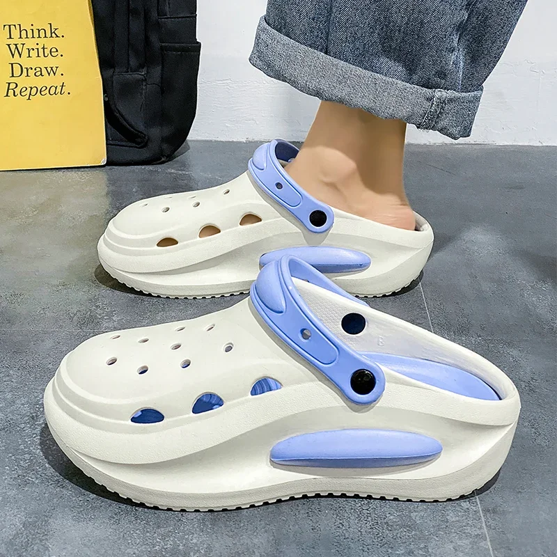 2025 Men and women's new summer thick sole anti-slip wear comfortable sandals beach breathable couple casual slippers men shoes