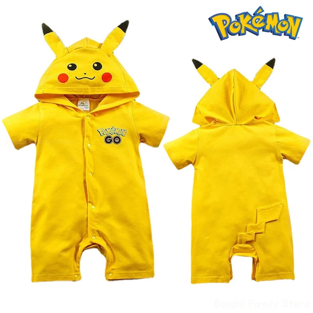 Pokemon Pikachu Baby Children Autumn Winter Warm Jumpsuit Cartoon