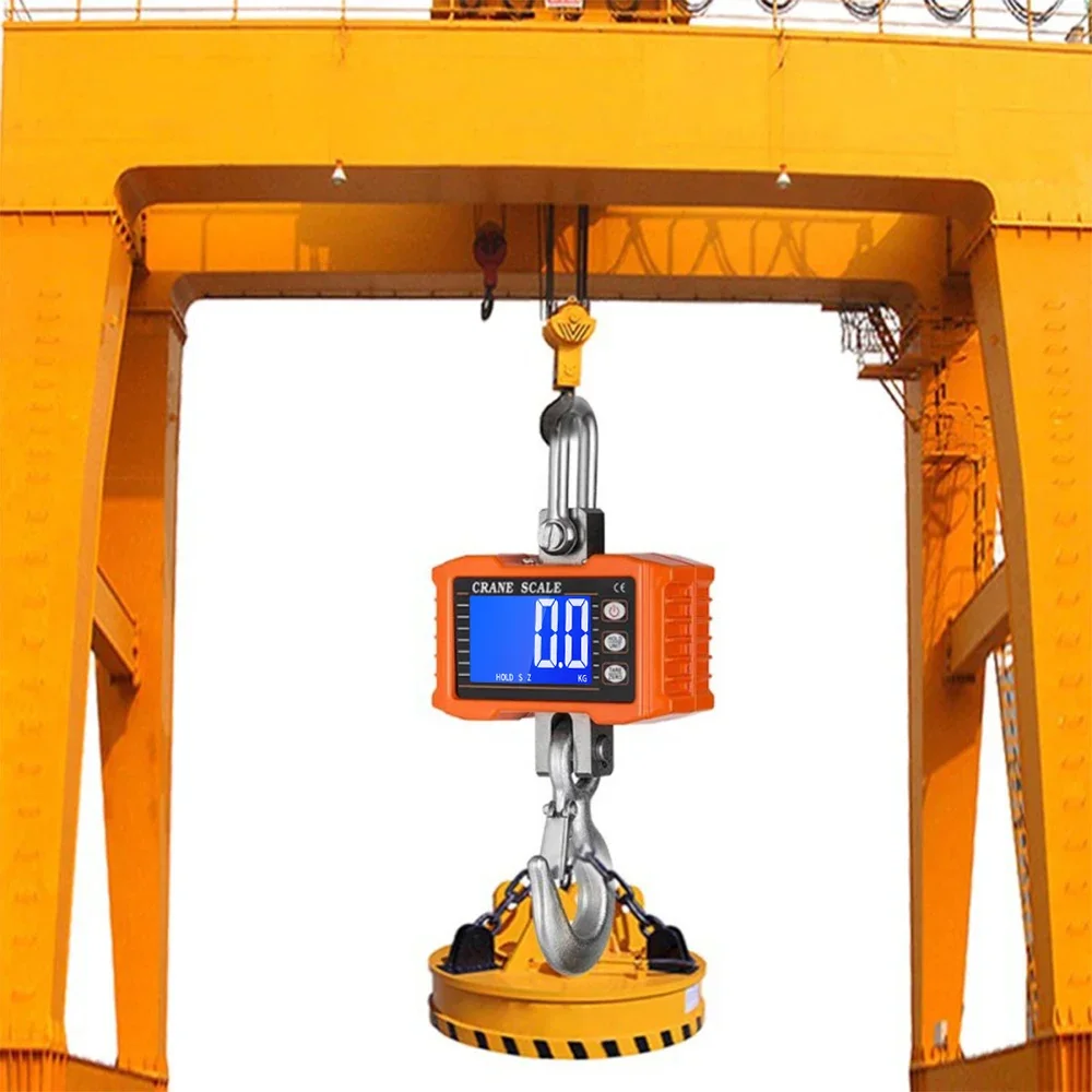 Balance suspendue digitale 1000kg LCD rétroéclairée - Crochet grues construction pêche lourd voyage