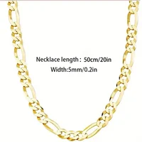 925 Sterling Silver Figaro Chain Necklace For Men 5mm