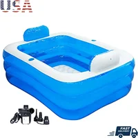 Inflatable Adult Bath Tub 2 Person With Foldable Portable Feature Indoor and Outdoor Spa 160*120*60CM Ultimate Comfort and 1