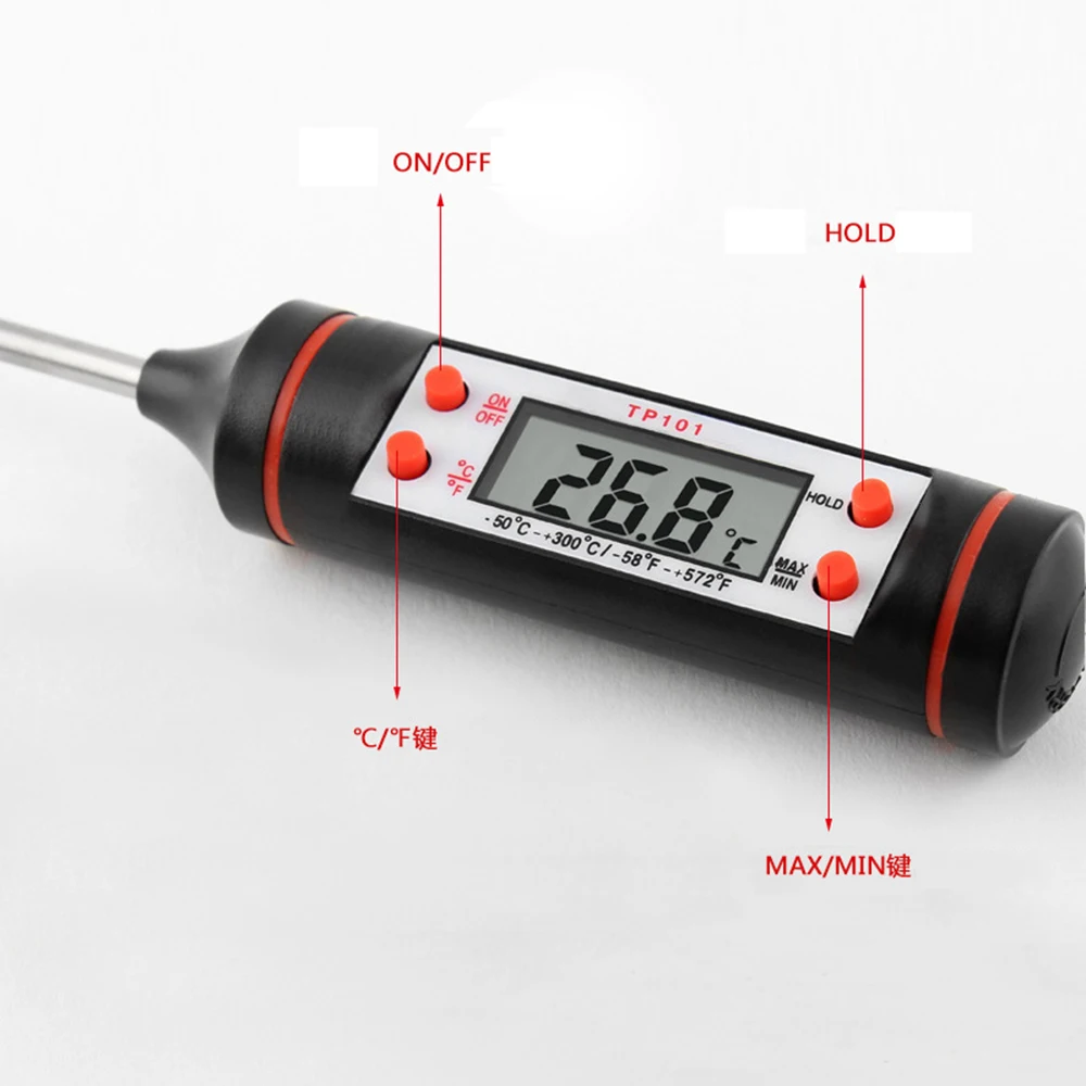 Digital Kitchen Thermometer For Meat Cooking Water Food Probe Oven Electronic BBQ Thermometer Household Kitchen Tools