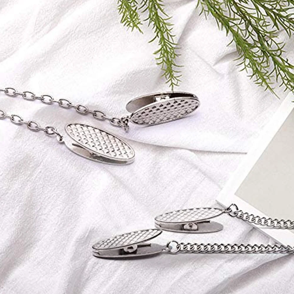Napkin Chain Napkin Holder Clips Chain Flexible Lanyard Neck Strap for Seniors Older Adults Children 2 Pcs