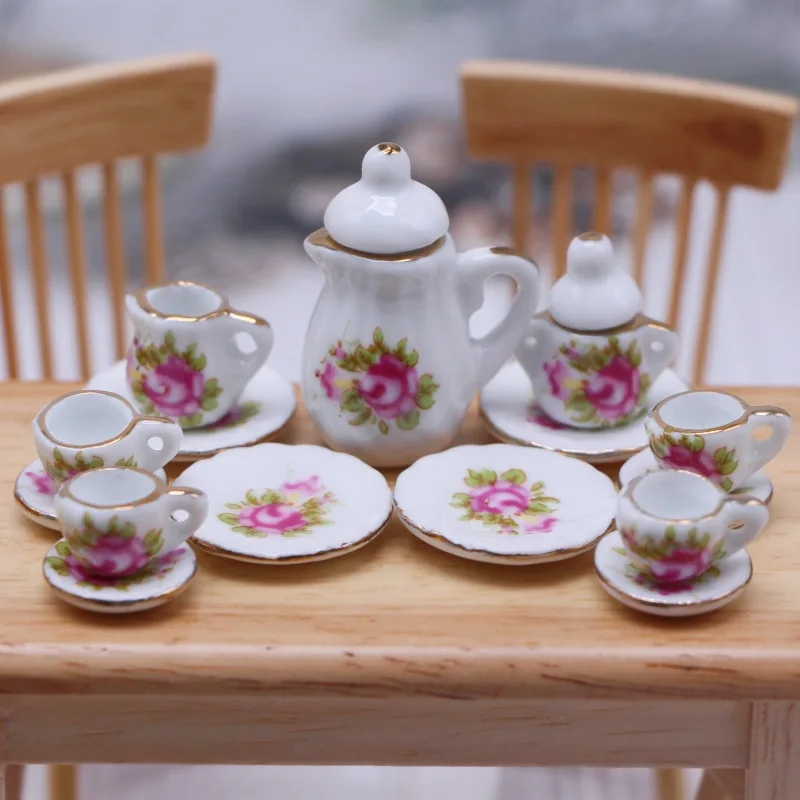 Vintage miniatures service à café en faïence artisanal/tasses soucoupes
