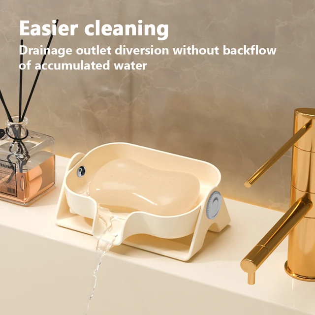 Új Elterelés Szappanos Edény Doboz Hordozható Csatorna Szappantartót Tok Állítható Divatos Lyukasztás Nélküli Wc Mosó Szappan Tálca Fürdőszoba Állvány - Image 3