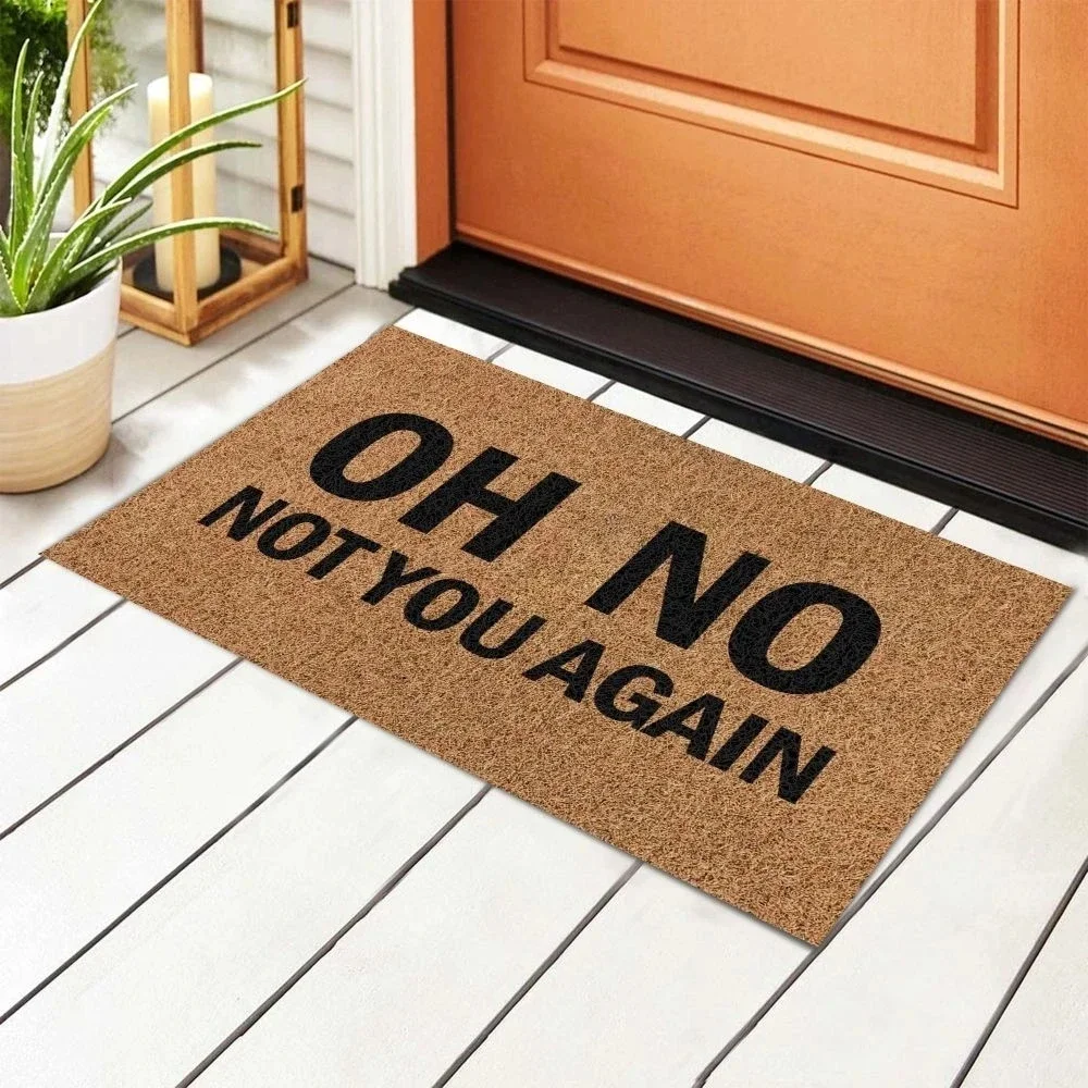 Funny Door Mat Oh No Not You Again Entrance Doormat Flannel Bath Mat Anti-Slip Welcome Mats for Home Kitchen Washable Indoor Mat 2
