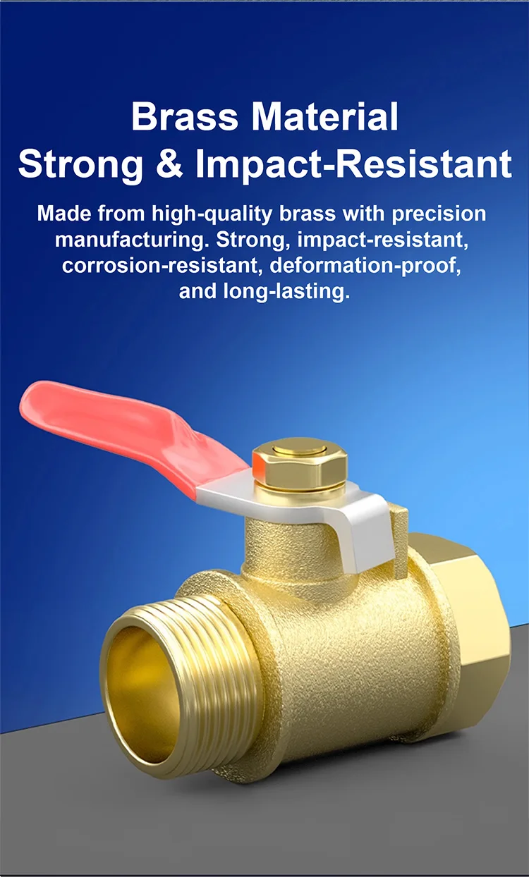 1/4 1/8 3/8 Inch Brass Mini Ball Valve BSP NPT Female Male Thread Red Handle Wat