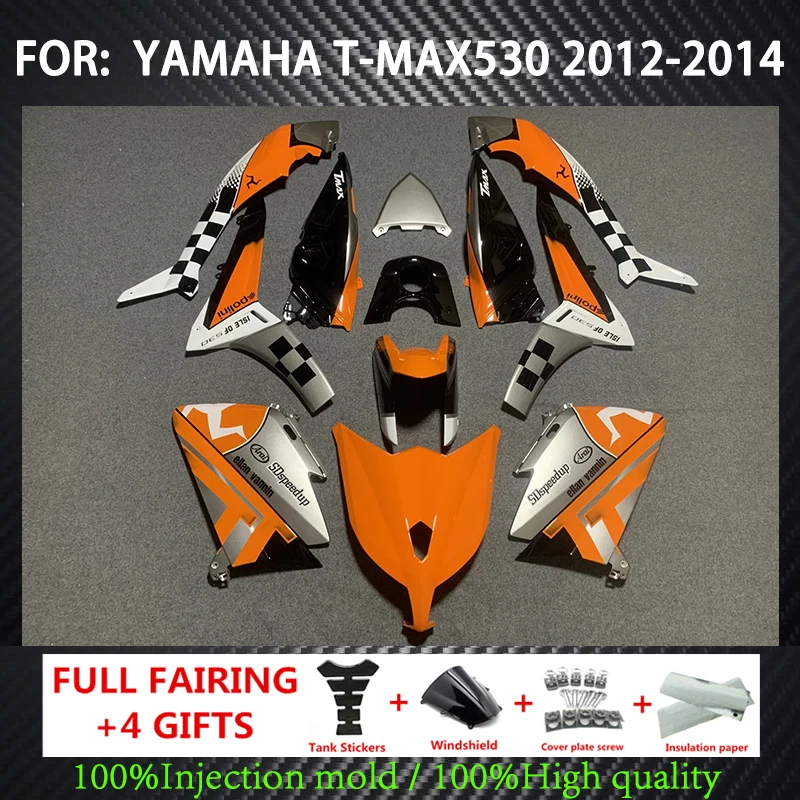 

FOR TMAX530 Tmax 530 2012 2013 2014 Motorcycle ABS Fairing Body Kit T-MAX 560 12 13 14 New orange Fairing