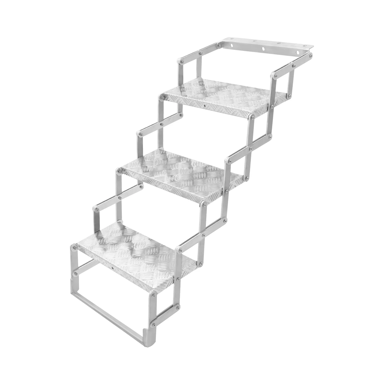 Faltbare Trittleiter, 242,5 lbs Belastung, Klappleiter aus Aluminiumlegierung, Trittleiter, robust, sicher für den Einsatz im Wohnmobil, Camping, Zuhause, Lager – Detail 7