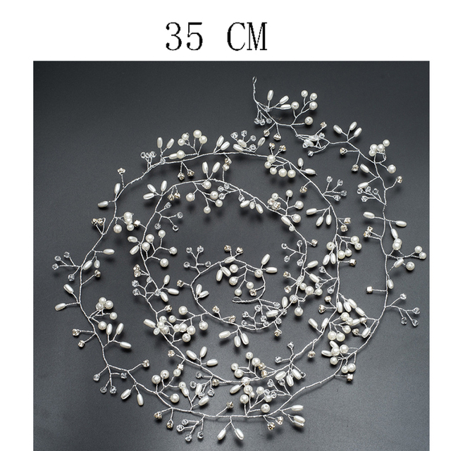 Wedding Crystal Bride Hair Accessories Pearl Flower Headband Handmade Hairband Beads Decoration Hair Comb For Women