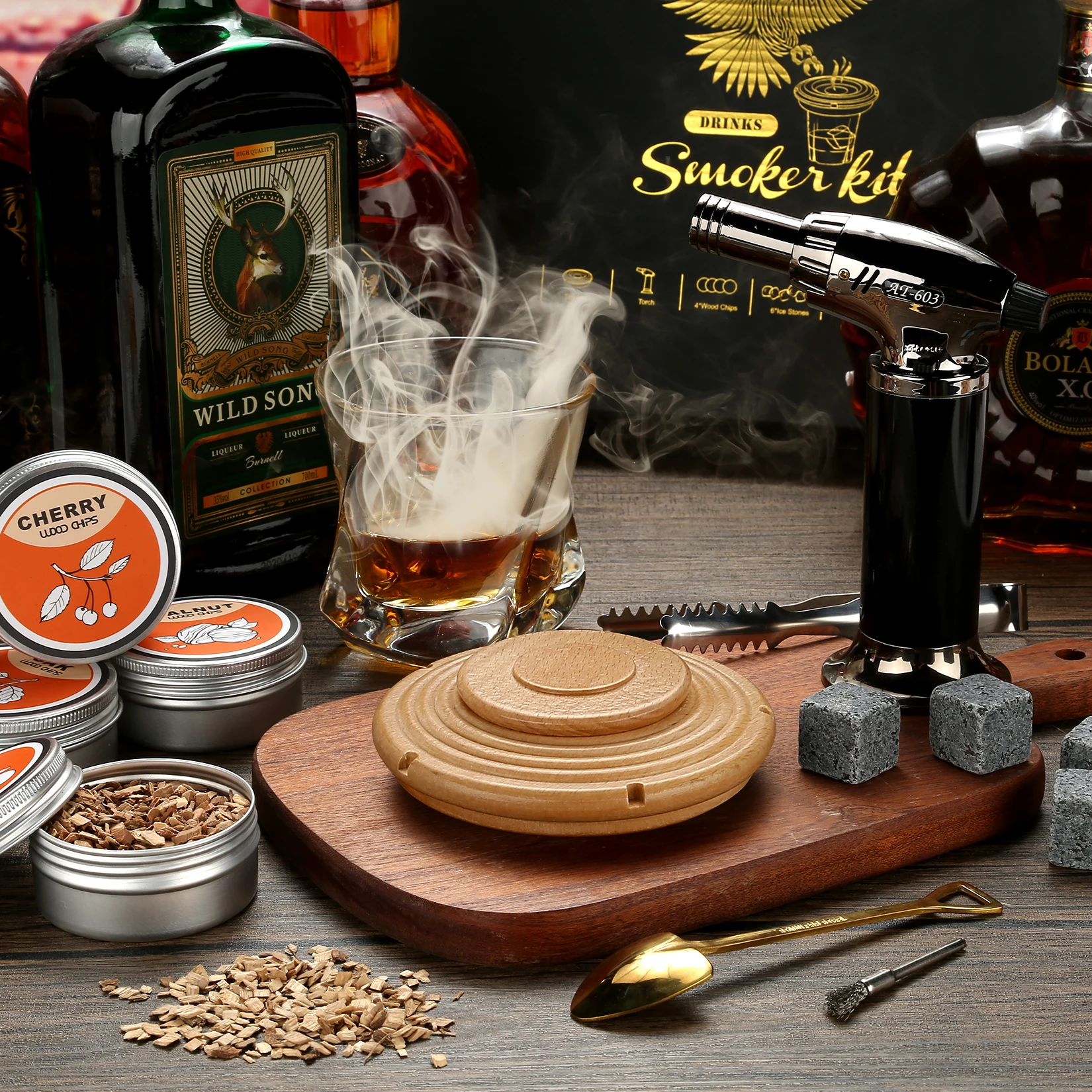 Cunsieun Shaker à cocktail, ensemble de 10 accessoires de bar, kit de