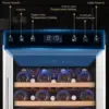 52-bottle Wine Fridge Freestanding Wine Cooler Refrigerator,(Bordeaux 750ml) Dual Zone Compressor 5