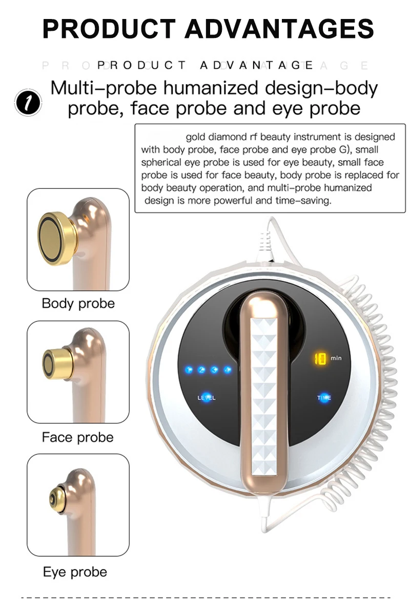 Máquina de belleza RF 3 en 1: dispositivo de lifting facial y corporal con radiofrecuencia