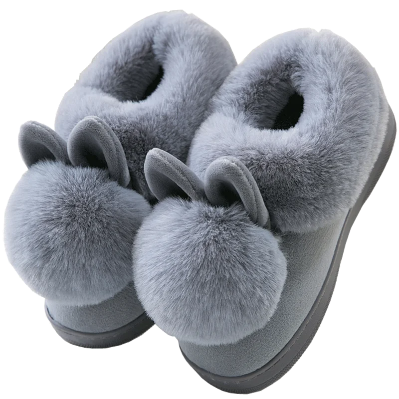 Autumn Winter Cotton Slippers Fur Rabbit Home Warm Thick Bottom Indoor Women Slippers Cute Fluffy Cat women slippers cotton slippers warm slippers