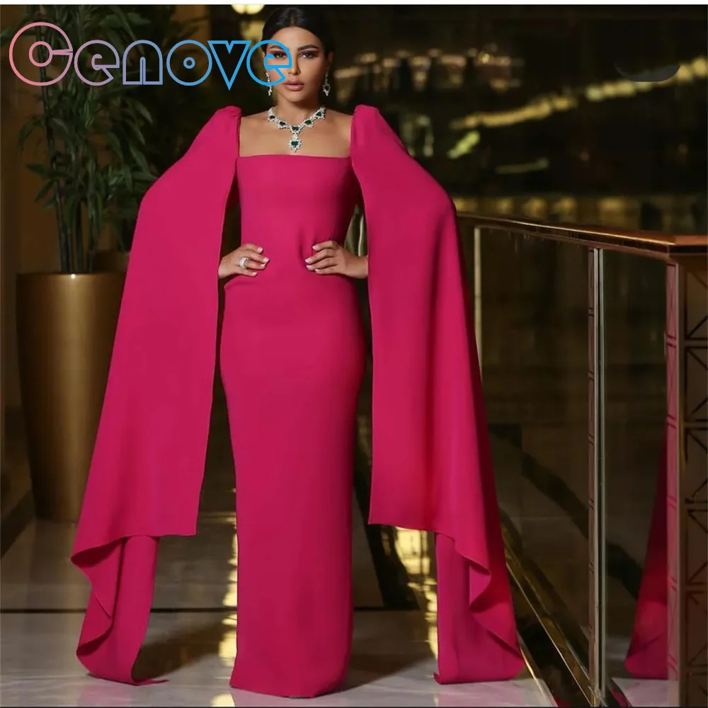

Cenove Square Neckline Prom Dress Long Shawl Sleeves With Floor Length Evening Summer Elegant Party Dress For Women2023