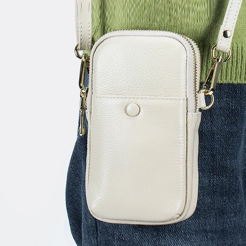 Women Mobile Phone Purse Bag Genuine Leather Crossbody Bag Small Shoulder Handbags for Women