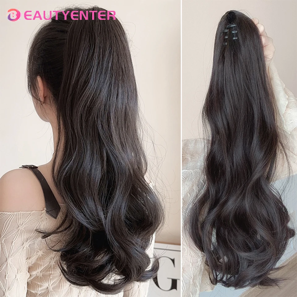 

BEAUTYENTER Synthetic Long Curly Hair Band With Grab Clip Ponytail Wig Curly Hair False Ponytail Fluffy Hair Can Be Braided